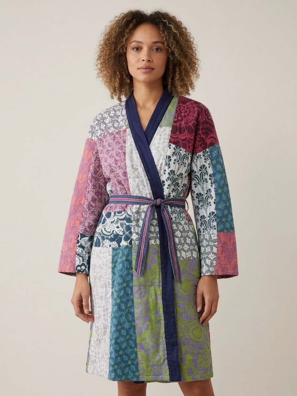 Rare Archival Anthropologie Lilka "Petulia" Quilted Patchwork Robe Jacket Med